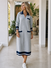 Effortless Office Pocket Detail Knit Dress