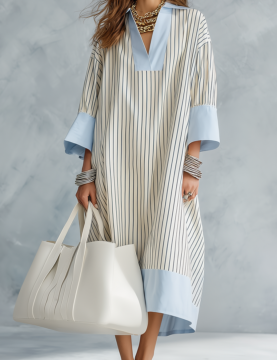 Effortless Striped Midi Dress
