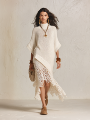 Bohemian Chic Off-White Sweater Maxi Dress