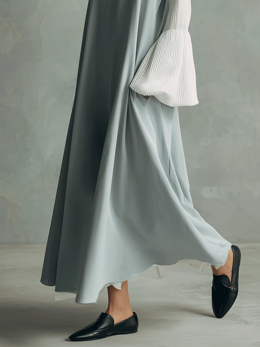 Sleeveless V-Neck Maxi Dress With Layered Turtleneck Top Set