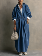 Bohemian Denim Shirt Dress