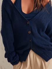 Effortless Navy Layered Knit Two Piece Set