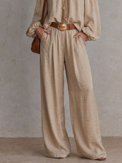 Boho Luxe Contrast Strap Wide Leg Jumpsuit-Style Set