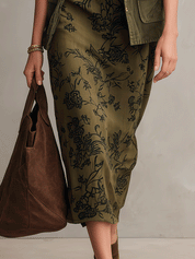Effortless Cotton Canvas Relaxed-Fit Moss Green Cargo Jacket