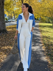 Stylish Blue And White Casual Suit