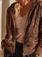 Cozy Luxe Hooded Leopard Print Coat