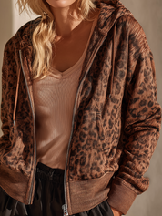 Cozy Luxe Hooded Leopard Print Coat
