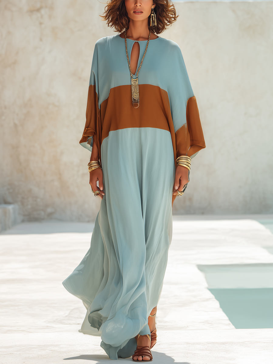 Bohemian Sky Blue Maxi Dress