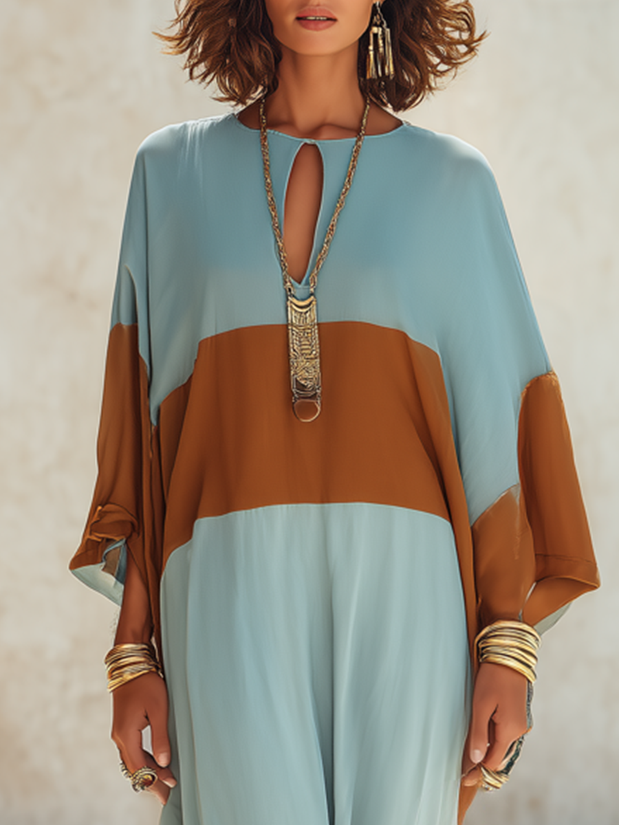 Bohemian Sky Blue Maxi Dress