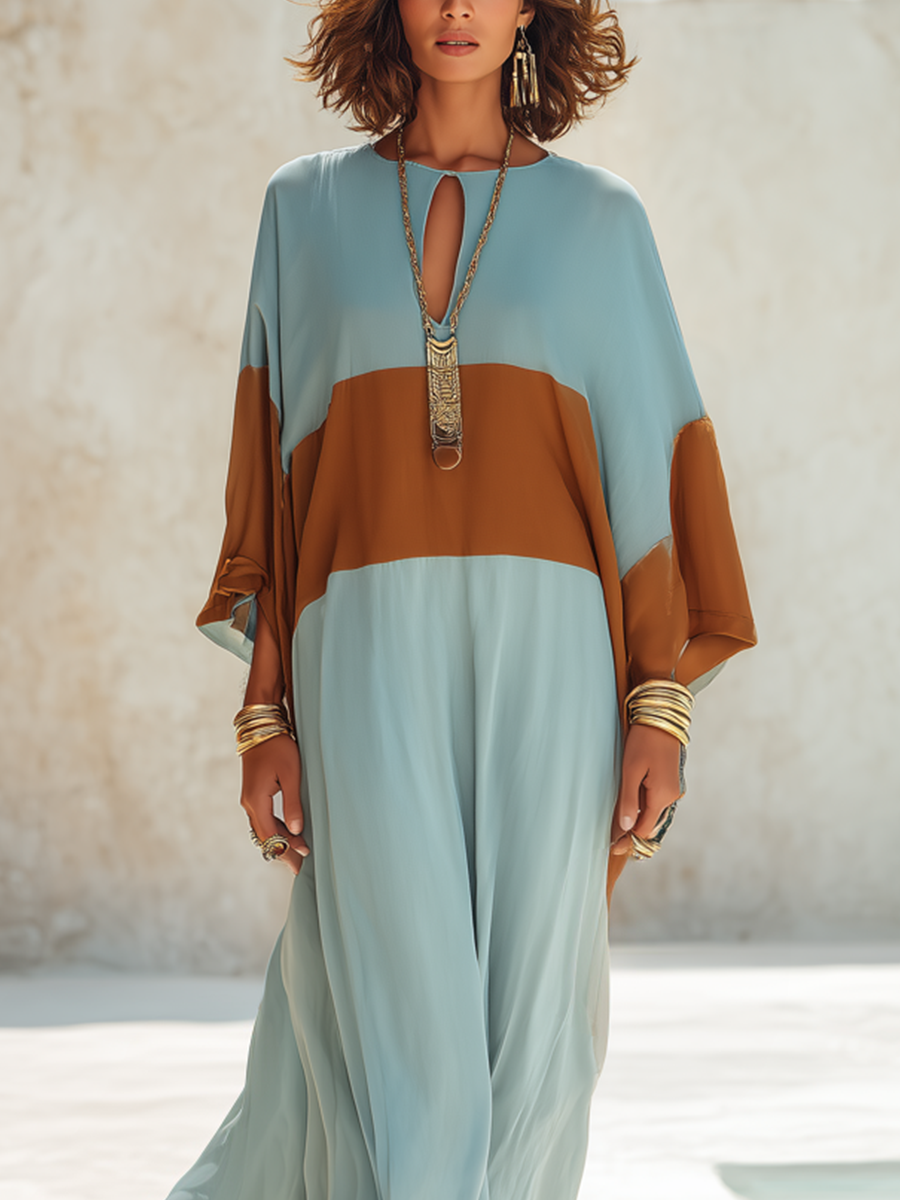 Bohemian Sky Blue Maxi Dress