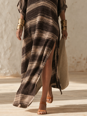 Effortless Resort Polo V-Neck Side Slit Dress