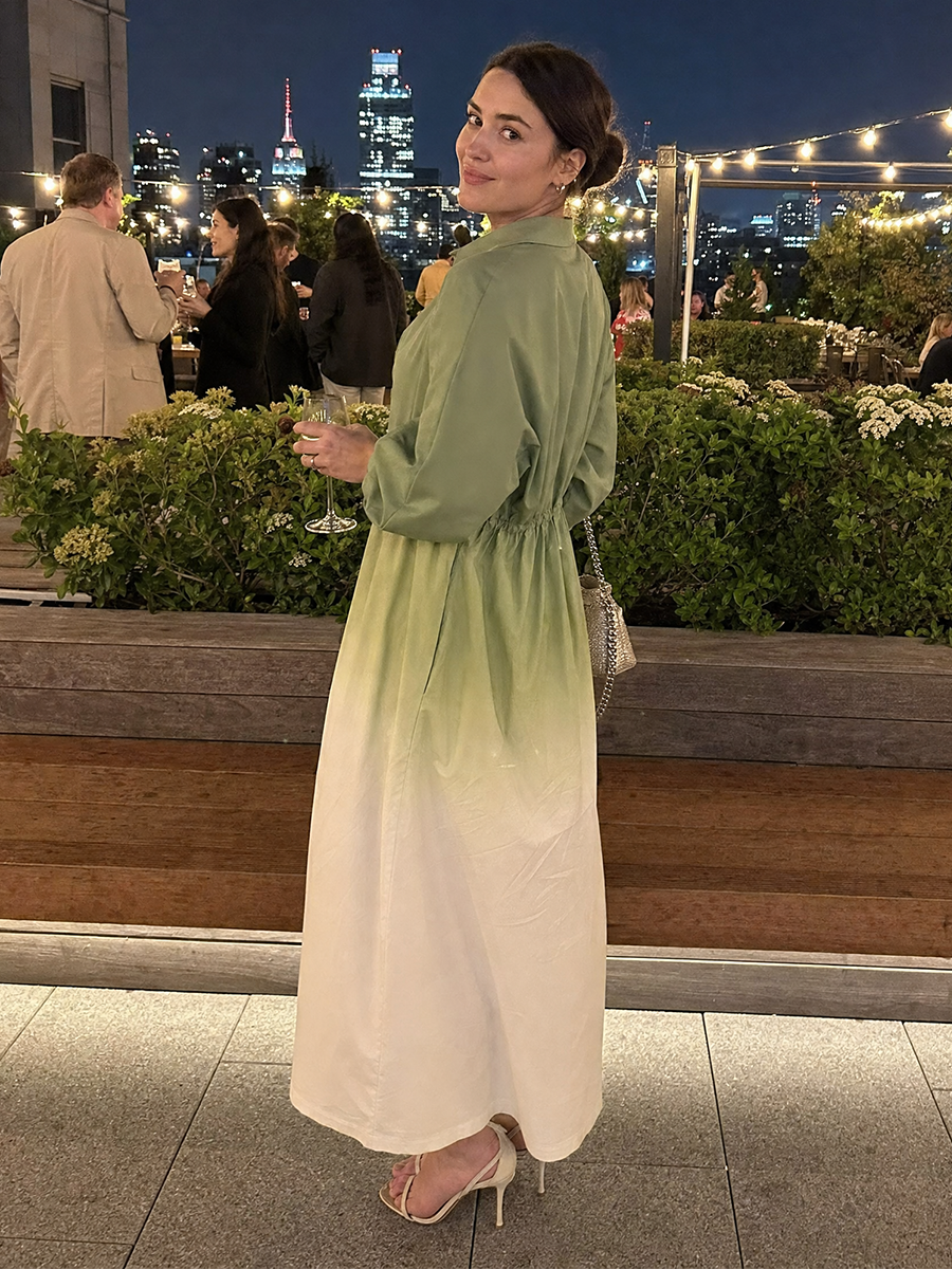 Bohemian Sage Green Gradient Trench Coat