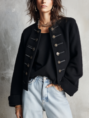 Black And Gold Button Jacket