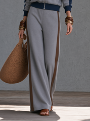 Effortless Street Zip-Up Top & Side Stripe Pants Set