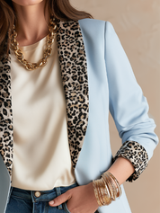 Effortless Chic Animal Collar Tailored Blazer