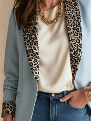 Effortless Chic Animal Collar Tailored Blazer