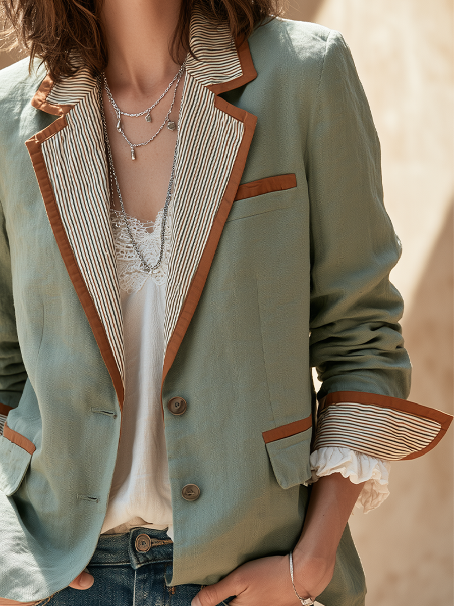 Effortless Chic Sage Green Tailored Jacket