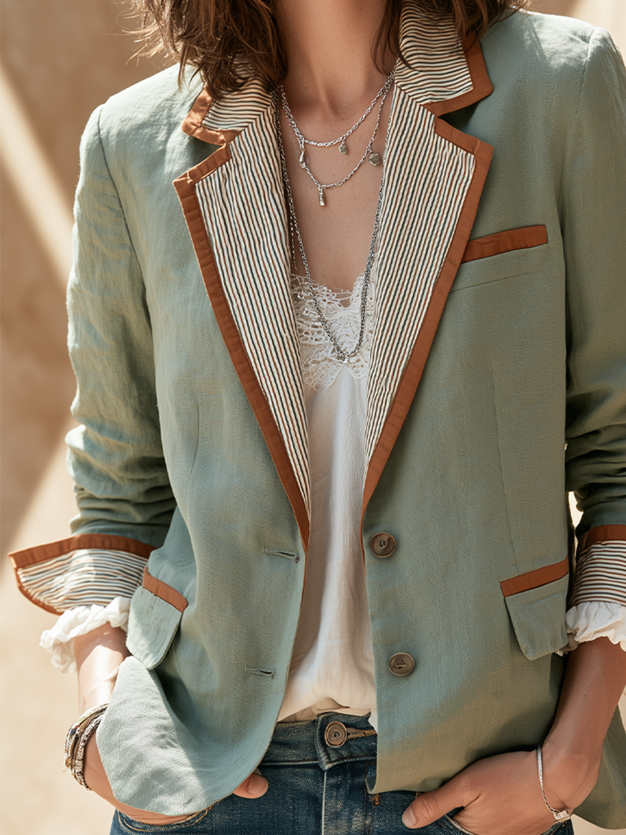 Effortless Chic Sage Green Tailored Jacket