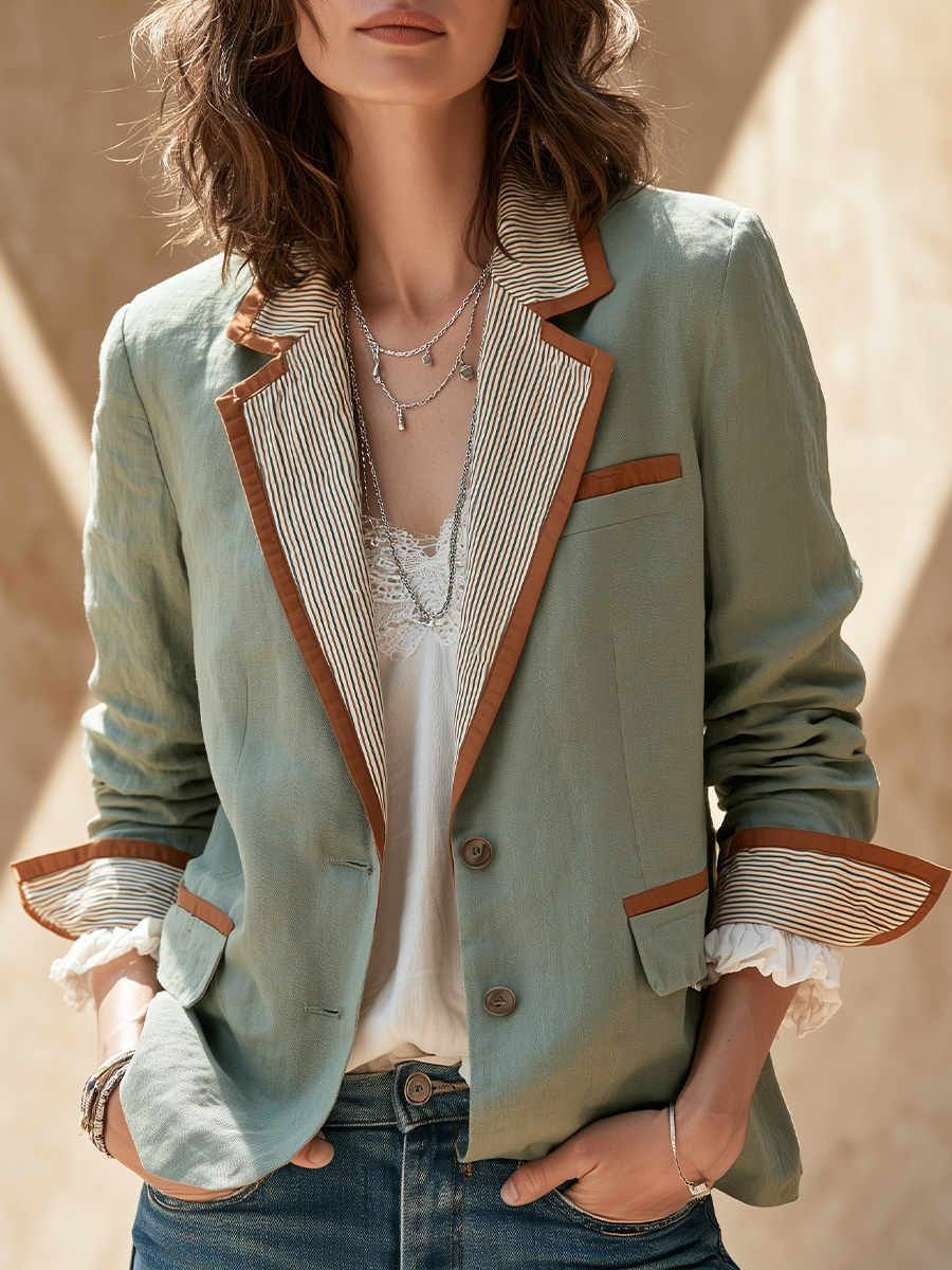 Effortless Chic Sage Green Tailored Jacket