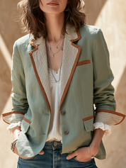 Effortless Chic Sage Green Tailored Jacket