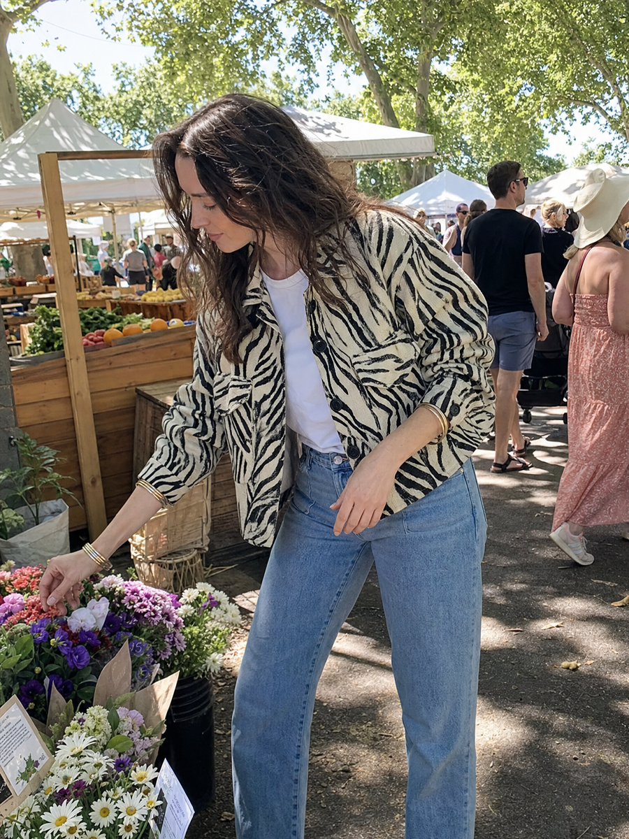 Bohemian Ivory Zebra Print Coat