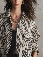 Bohemian Ivory Zebra Print Coat