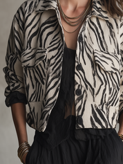 Bohemian Ivory Zebra Print Coat