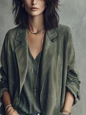 Sage Green Suede Blazer