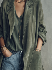 Sage Green Suede Blazer