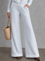 Coastal Luxe Leopard Half-Zip Top & Wide Leg Pants Set