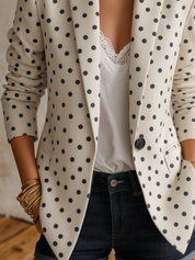 Parisian Chic Polka Dot Blazer Jacket