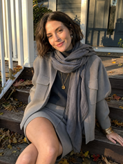 Grey-brown Pocket Short Jacket And Skirt Set