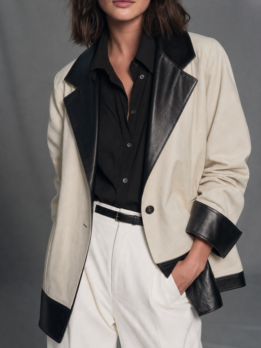 Urban Elegant Two-Tone Statement Blazer