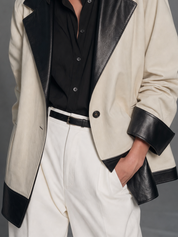 Urban Elegant Two-Tone Statement Blazer