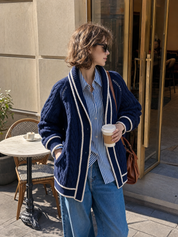 Coastal Luxe Cable Knit Cardigan Top