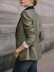 Women's Baroque Jacquard Velvet Collar Blazer