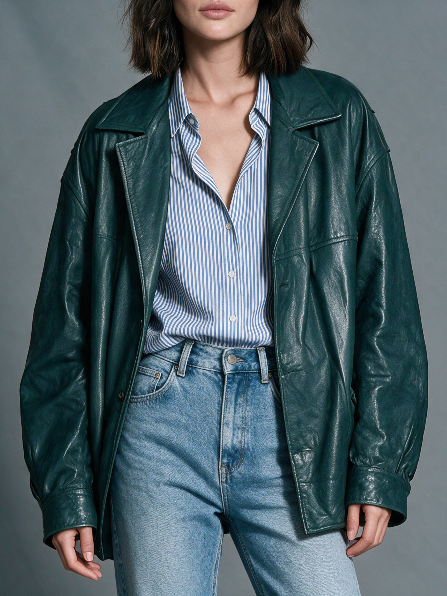 Urban Luxe Emerald Faux Leather Jacket