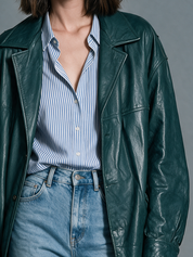 Urban Luxe Emerald Faux Leather Jacket