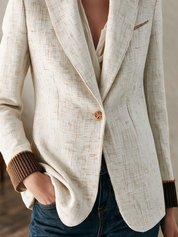 French Luxe Textured Tweed Blazer Jacket