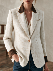 French Luxe Textured Tweed Blazer Jacket