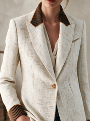 French Luxe Textured Tweed Blazer Jacket