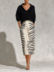 Effortless Chic Zebra Print Skirt Outfit Set