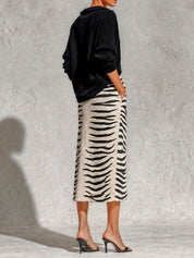 Effortless Chic Zebra Print Skirt Outfit Set
