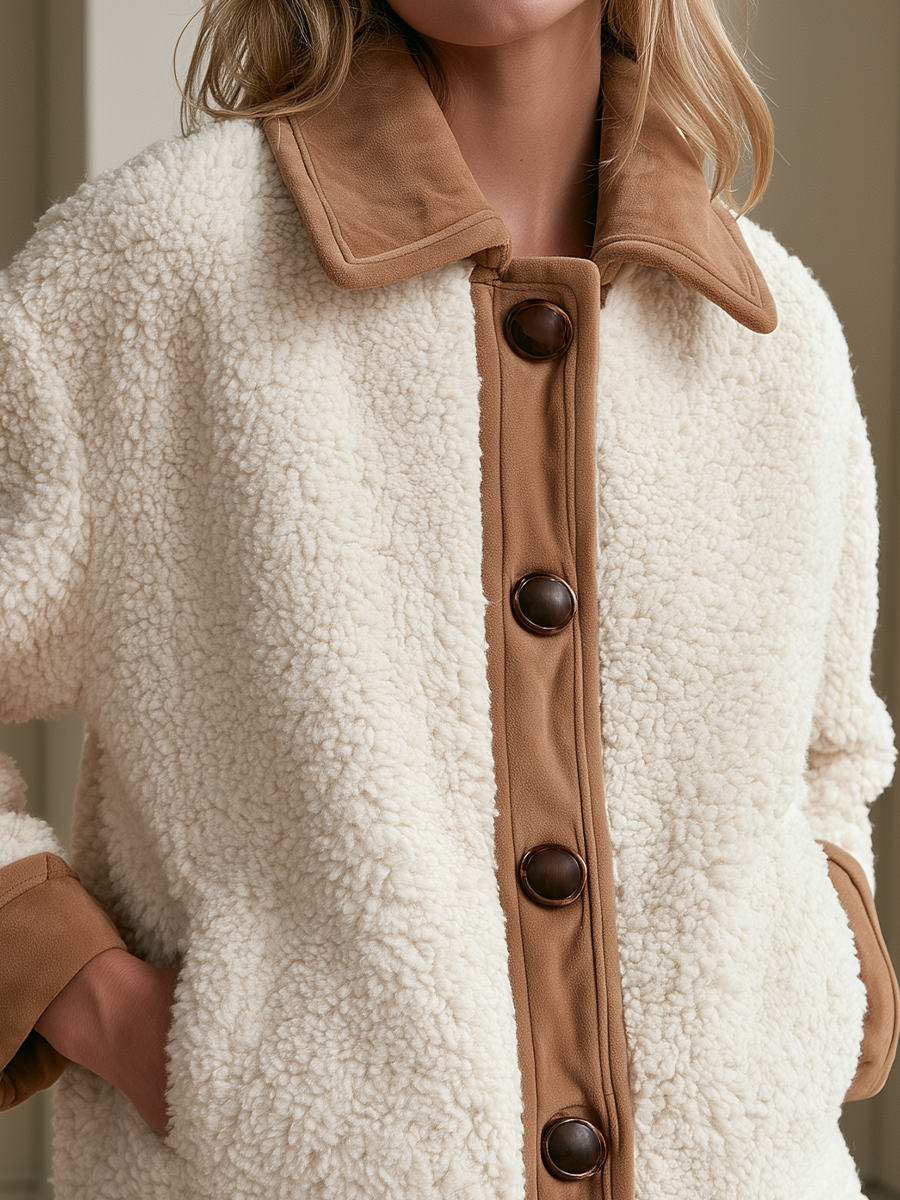 Effortless Winter Faux Shearling Jacket Top