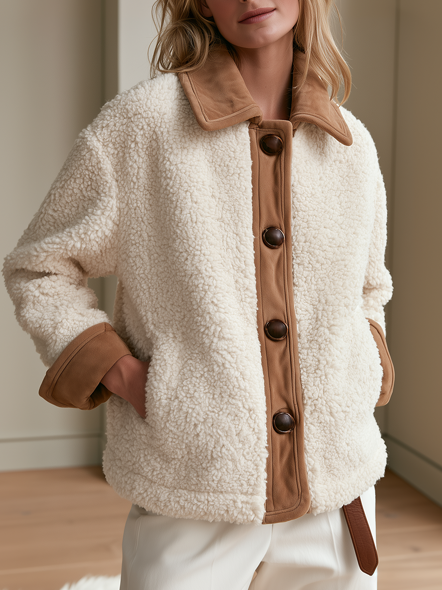 Effortless Winter Faux Shearling Jacket Top