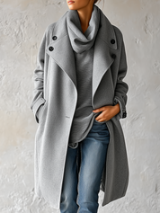 Quiet Chic Double-Breasted Long Trench Coat
