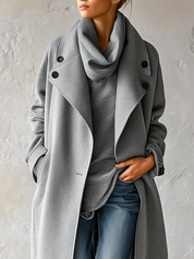 Quiet Chic Double-Breasted Long Trench Coat