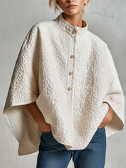 Effortless Chic Button Front Cape Outerwear