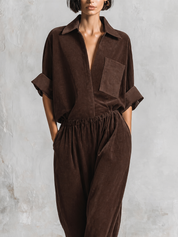 Urban Minimal Belted Shirt Midi Dress