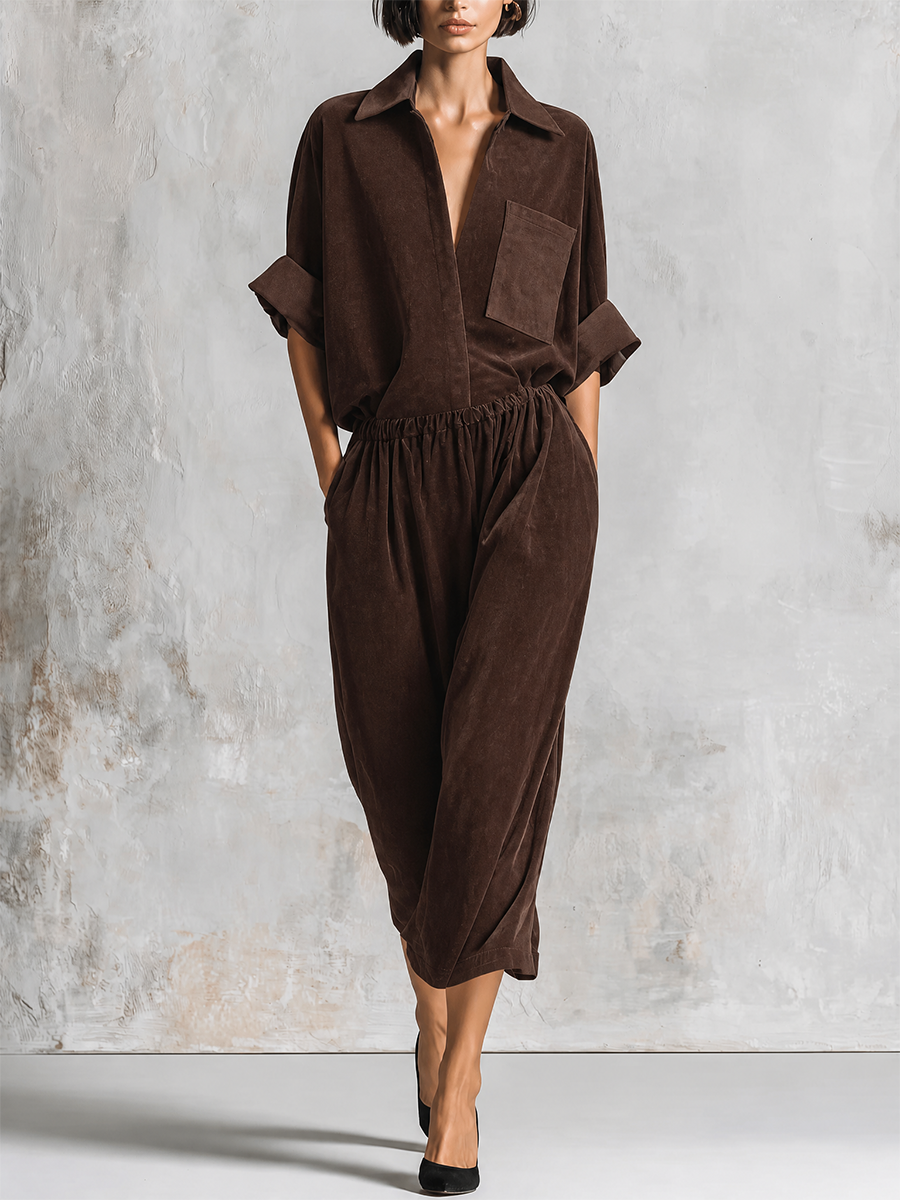 Urban Minimal Belted Shirt Midi Dress